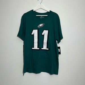 Philadelphia Eagles Shirt Mens Large Green #11 Carson Wentz Short Sleeve Nike.